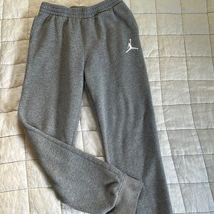 Jordan Gray Sweatpants Relaxed Fit Cuffed Ankles